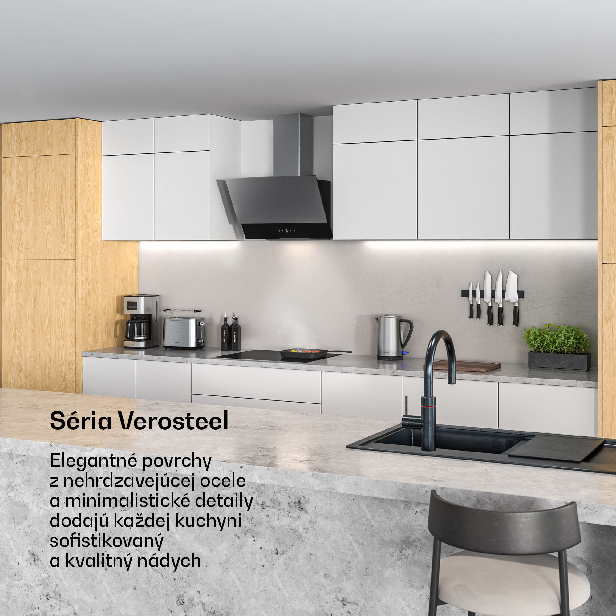 Klarstein Verosteel indukčná varná doska + Verosteel odsávač pár bez komína | 60 cm – Obrázok 2